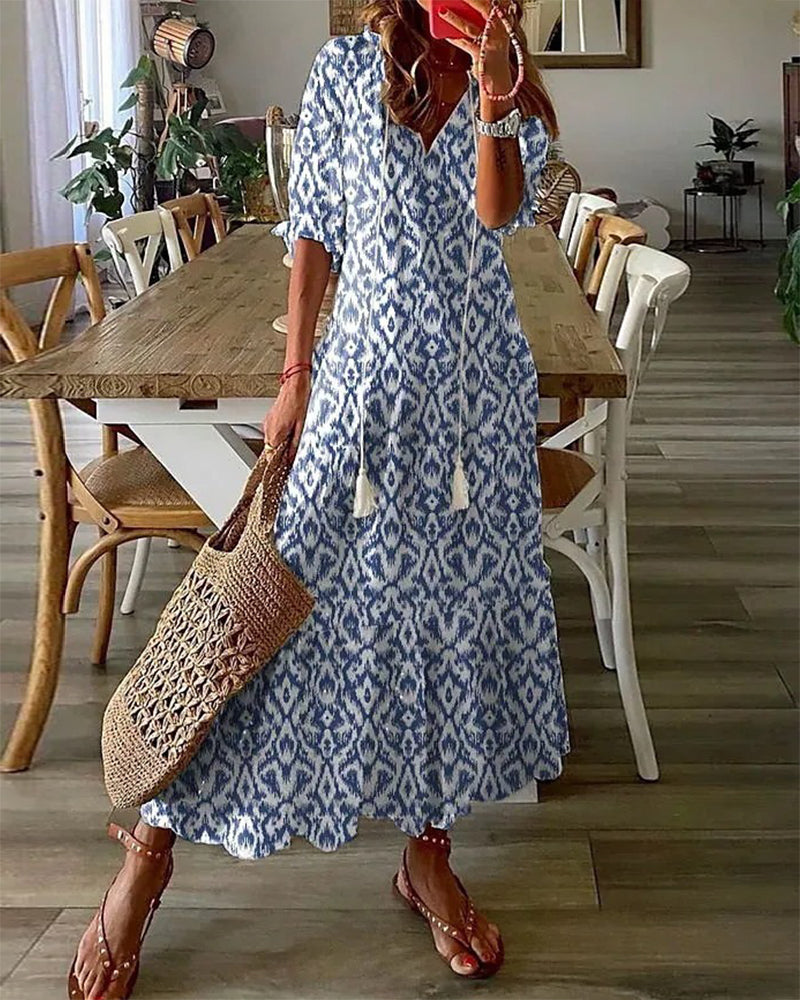 Sidsel - Elegant Boho Dress with Tummy Coverage