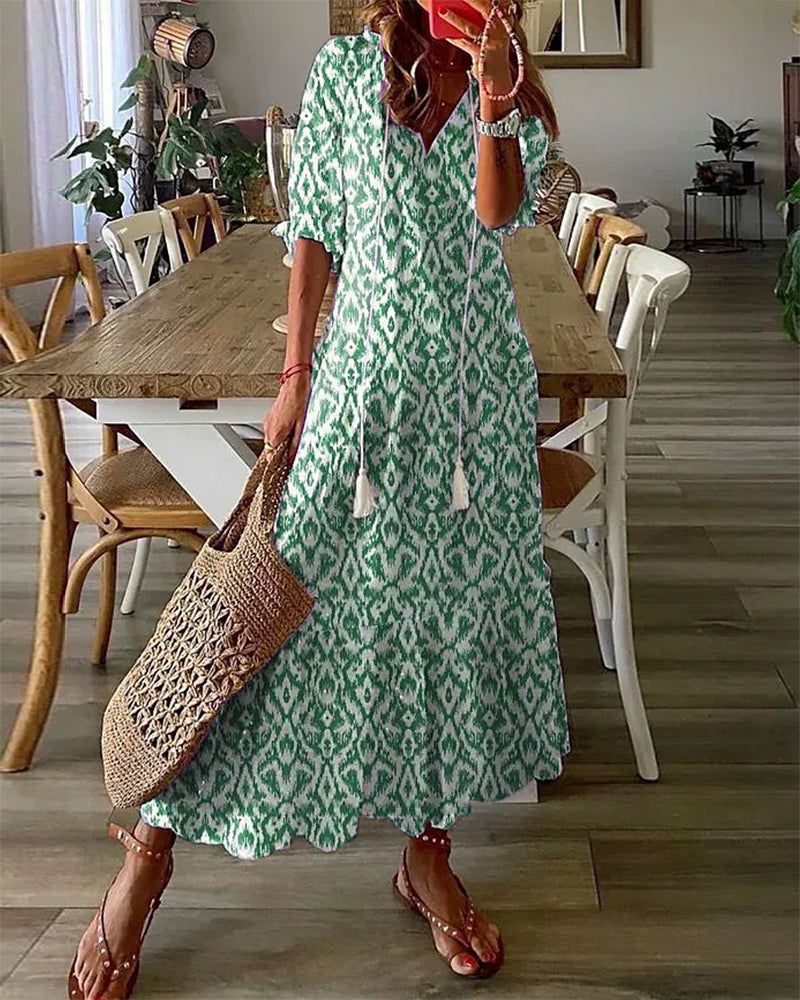 Sidsel - Elegant Boho Dress with Tummy Coverage