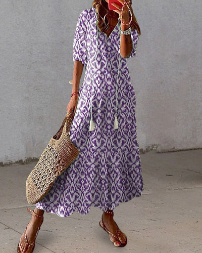 Sidsel - Elegant Boho Dress with Tummy Coverage