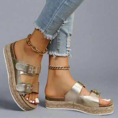 Elfriede | Sandals made from shiny premium leather