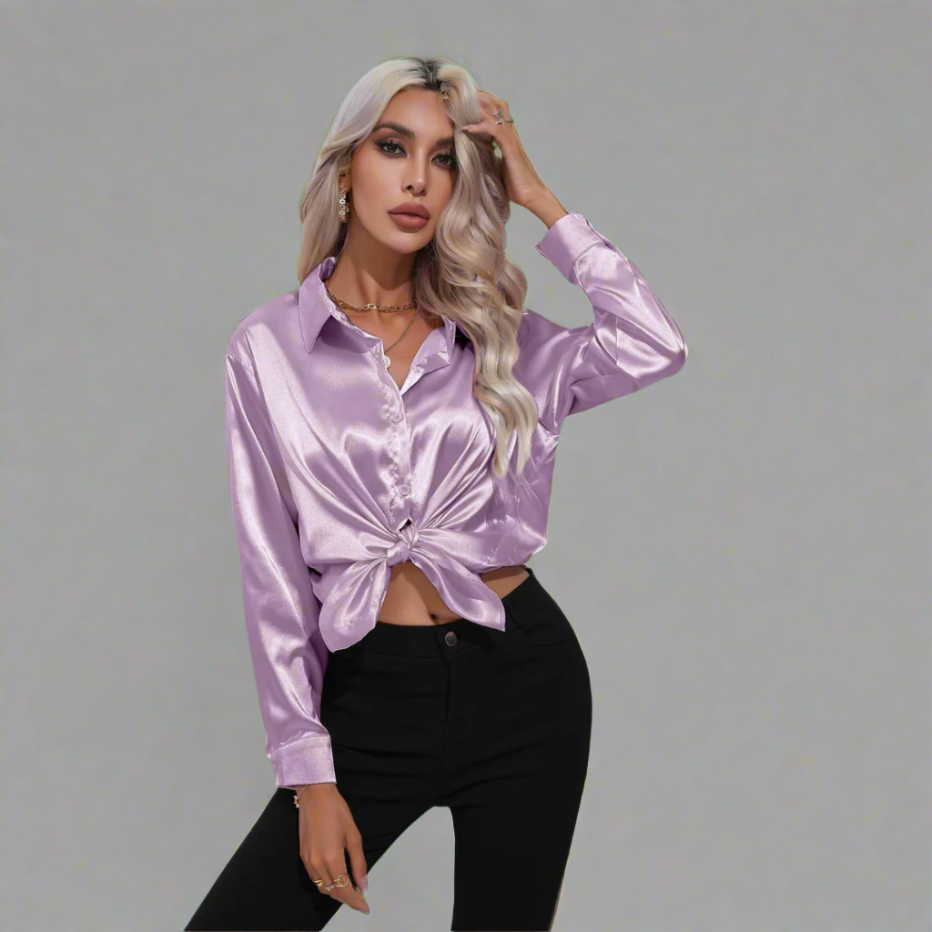 Xaveria | Premium Satin Blouse with Elegant Shine