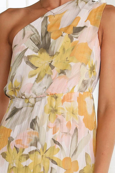 Caprice - Printed Off-Shoulder Dress