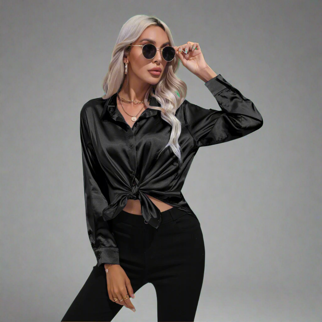 Xaveria | Premium Satin Blouse with Elegant Shine
