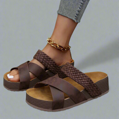Ariana | Braided Platform Sandals with Orthopaedic Comfort