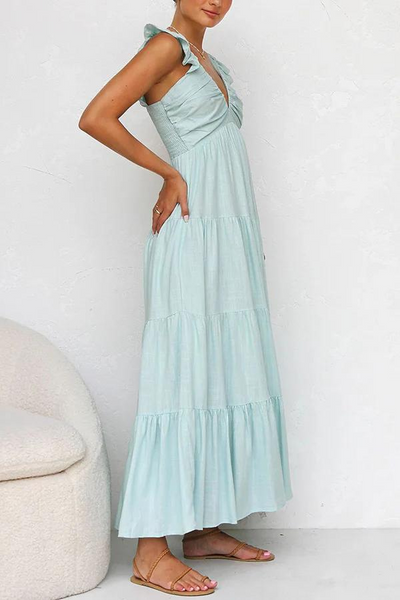 Janna - Elegant Long Dress with V-Neck