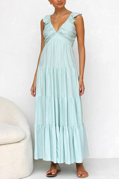 Janna - Elegant Long Dress with V-Neck