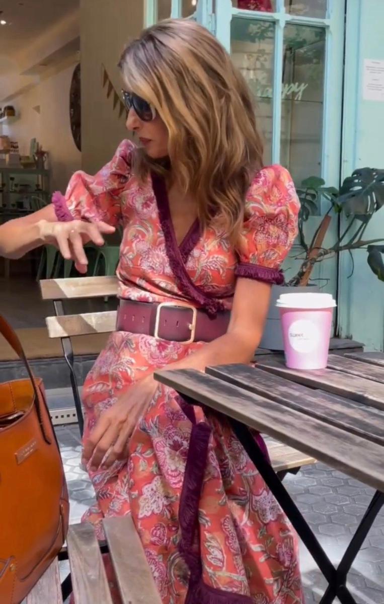 Karin | Elegant Pink Short-Sleeved Maxi Dress