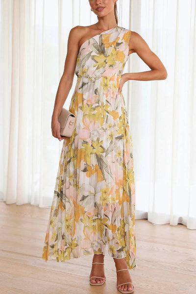 Caprice - Printed Off-Shoulder Dress