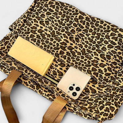 Idris - Leopard Print Canvas Crossbody Bag
