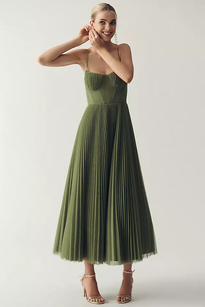 Claire – Pleated tulle dress with asymmetric draping