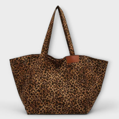 Corbinian - Elegant Leopard Print Canvas Shoulder Bag