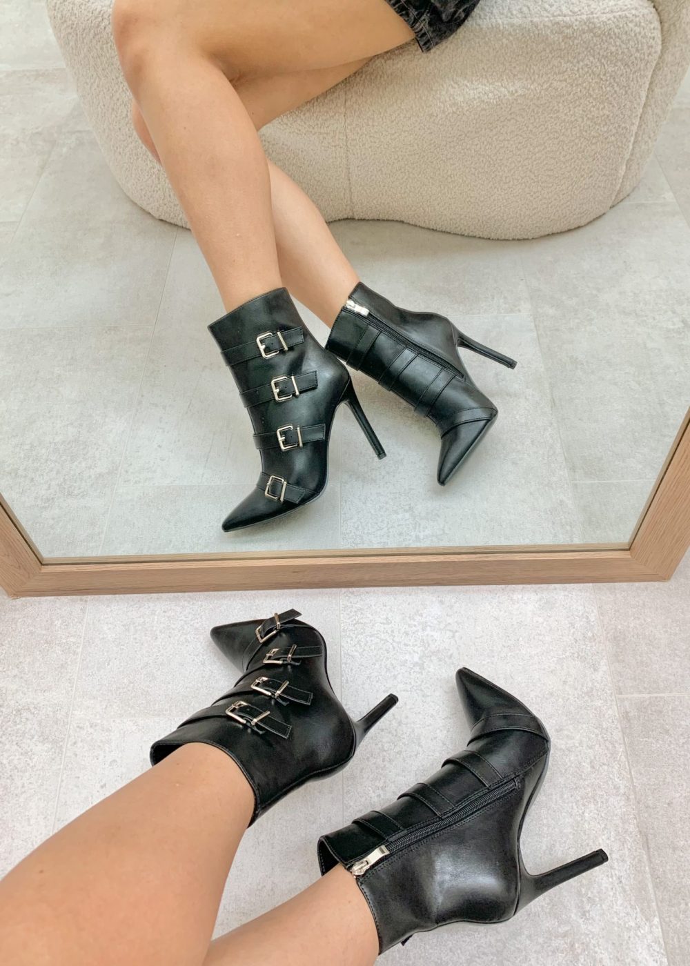Elsie™ | Ankle Boots With Buckles And Pointed Heel