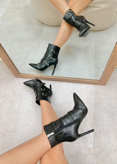 Elsie™ | Ankle Boots With Buckles And Pointed Heel