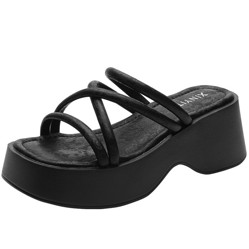 Nia™ | Stylish Wedge Slides with Straps