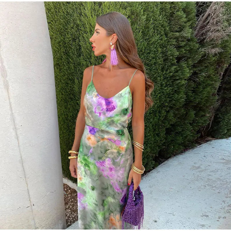 Anisten™ | Women's Long Halo-Dye Printed Bohemian Summer Dress