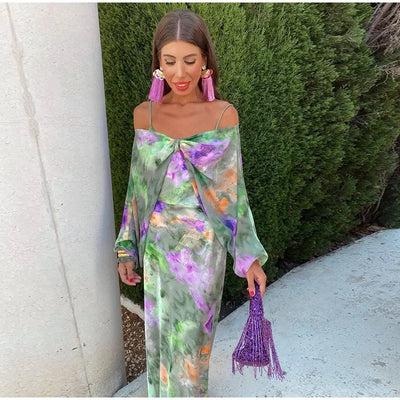 Anisten™ | Women's Long Halo-Dye Printed Bohemian Summer Dress