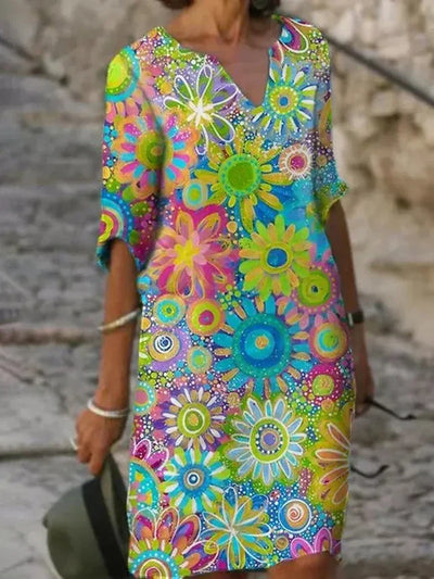 Beth - Colourful Floral Dress