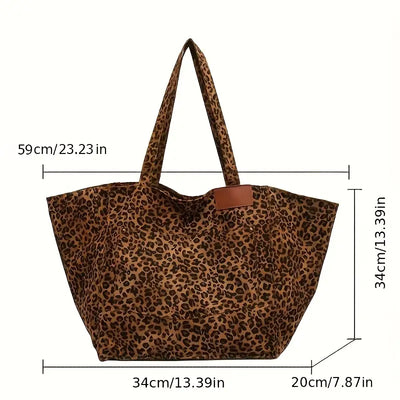 Corbinian - Elegant Leopard Print Canvas Shoulder Bag