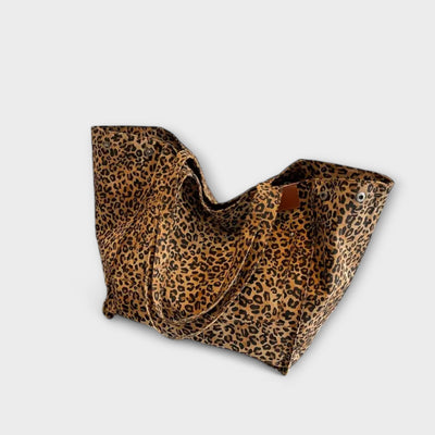 Corbinian - Elegant Leopard Print Canvas Shoulder Bag