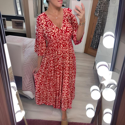 Astrid - Boho Printed Dress