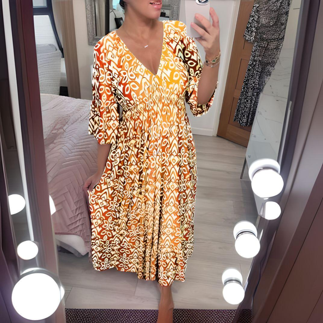 Astrid - Boho Printed Dress
