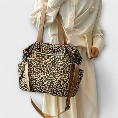 Idris - Leopard Print Canvas Crossbody Bag
