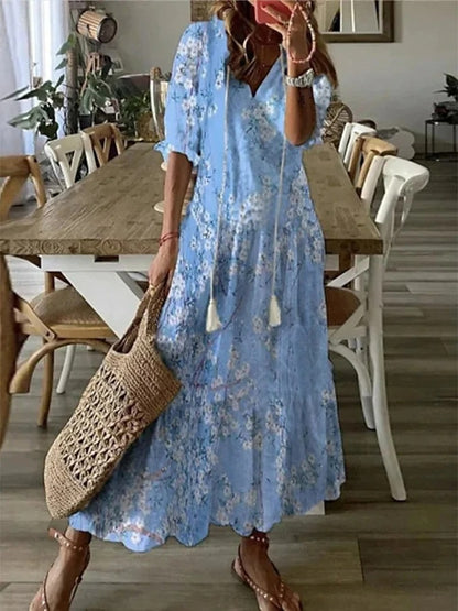 Sidsel - Elegant Boho Dress with Tummy Coverage