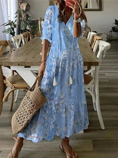 Sidsel - Elegant Boho Dress with Tummy Coverage